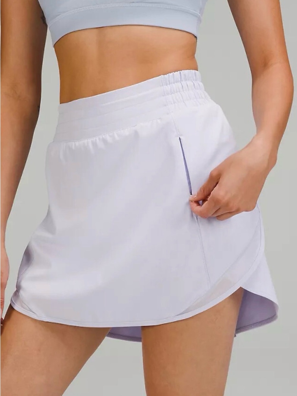 NWT Lululemon Hotty Hot High Rise Skirt / Skort Long (size 6 pastel blue/purple)